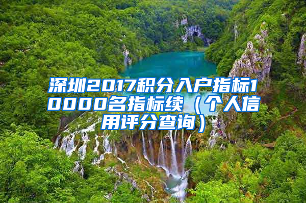 深圳2017積分入戶指標(biāo)10000名指標(biāo)續(xù)（個人信用評分查詢）