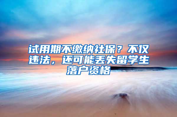 試用期不繳納社保？不僅違法，還可能丟失留學生落戶資格