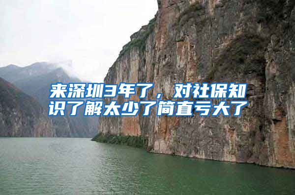 來深圳3年了，對社保知識了解太少了簡直虧大了