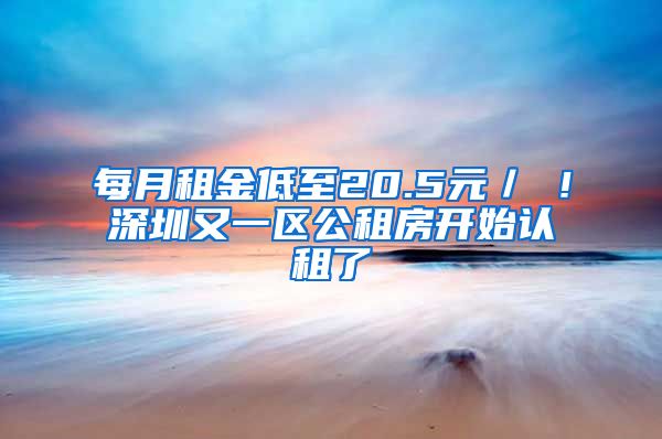 每月租金低至20.5元／㎡！深圳又一區(qū)公租房開始認租了