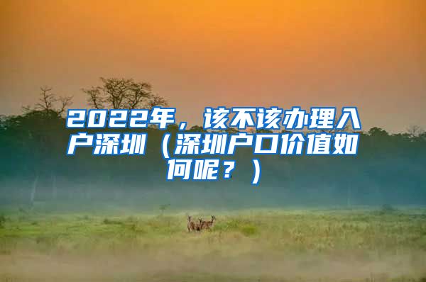 2022年，該不該辦理入戶深圳（深圳戶口價(jià)值如何呢？）