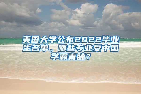 美國(guó)大學(xué)公布2022畢業(yè)生名單，哪些專(zhuān)業(yè)受中國(guó)學(xué)霸青睞？