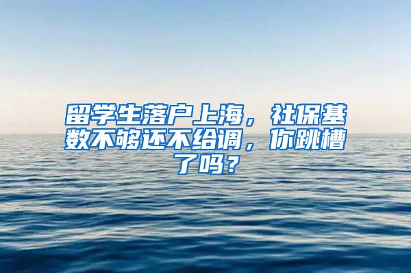 留學(xué)生落戶上海，社?；鶖?shù)不夠還不給調(diào)，你跳槽了嗎？