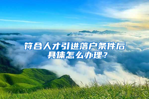 符合人才引進(jìn)落戶條件后 具體怎么辦理？