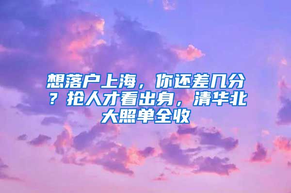 想落戶(hù)上海，你還差幾分？搶人才看出身，清華北大照單全收