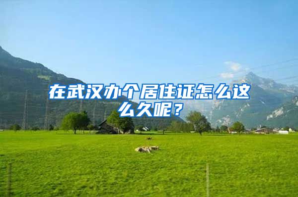 在武漢辦個居住證怎么這么久呢？