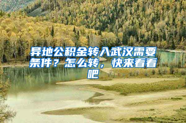 異地公積金轉(zhuǎn)入武漢需要條件？怎么轉(zhuǎn)，快來看看吧