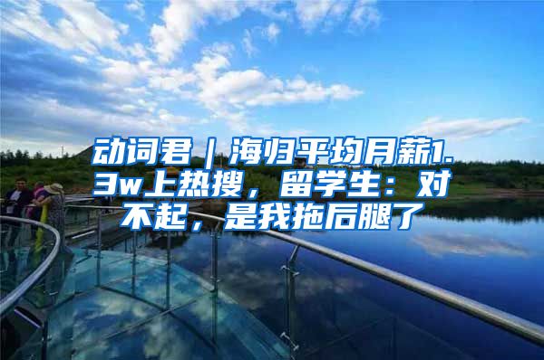 動詞君｜海歸平均月薪1.3w上熱搜，留學(xué)生：對不起，是我拖后腿了