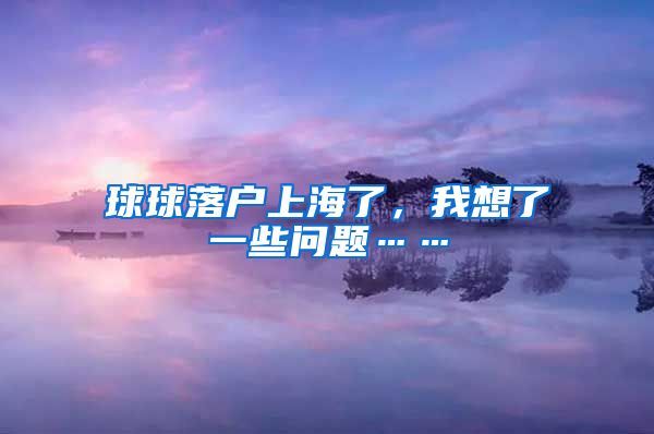 球球落戶上海了，我想了一些問題……