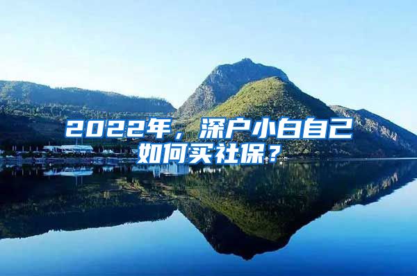 2022年，深戶小白自己如何買社保？