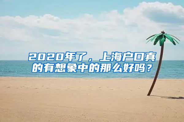 2020年了，上海戶口真的有想象中的那么好嗎？