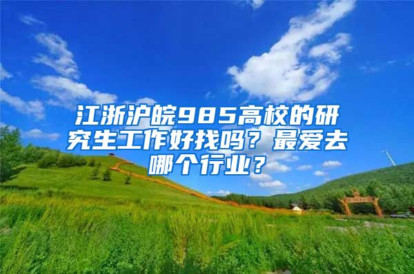 江浙滬皖985高校的研究生工作好找嗎？最愛去哪個行業(yè)？