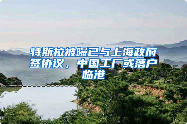 特斯拉被曝已與上海政府簽協(xié)議，中國工廠或落戶臨港