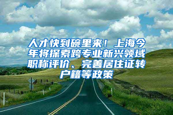 人才快到碗里來(lái)！上海今年將探索跨專業(yè)新興領(lǐng)域職稱評(píng)價(jià)、完善居住證轉(zhuǎn)戶籍等政策