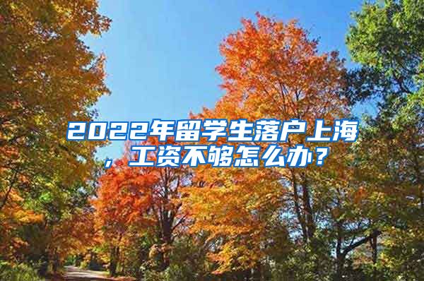 2022年留學(xué)生落戶上海，工資不夠怎么辦？