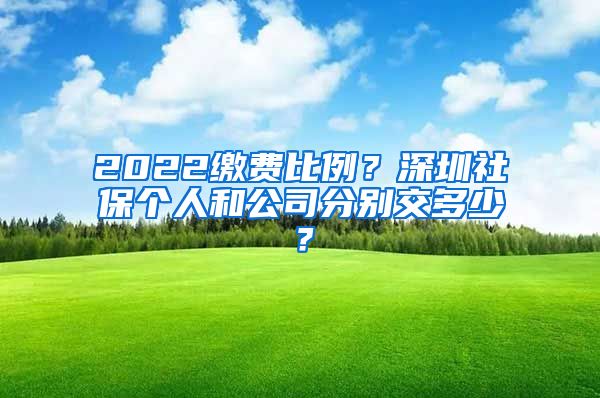 2022繳費比例？深圳社保個人和公司分別交多少？