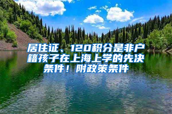 居住證、120積分是非戶籍孩子在上海上學的先決條件！附政策條件