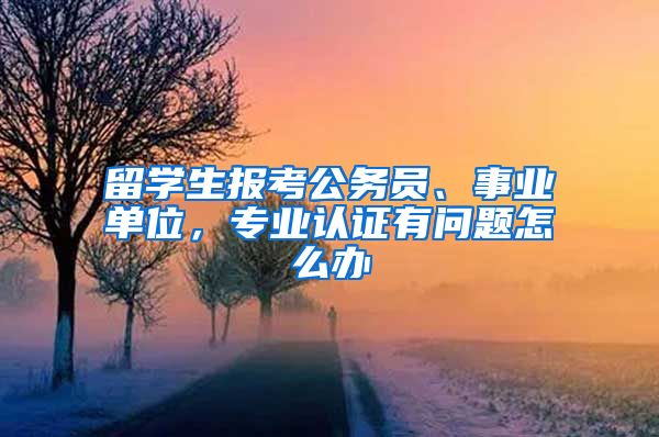 留學(xué)生報考公務(wù)員、事業(yè)單位，專業(yè)認證有問題怎么辦