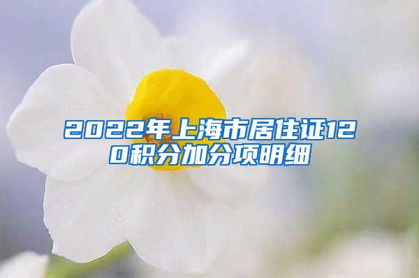 2022年上海市居住證120積分加分項(xiàng)明細(xì)