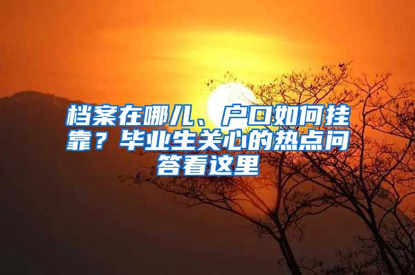 檔案在哪兒、戶口如何掛靠？畢業(yè)生關(guān)心的熱點問答看這里