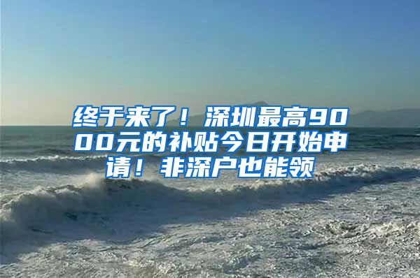 終于來(lái)了！深圳最高9000元的補(bǔ)貼今日開(kāi)始申請(qǐng)！非深戶也能領(lǐng)