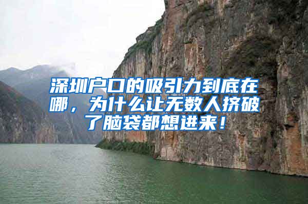 深圳戶(hù)口的吸引力到底在哪，為什么讓無(wú)數(shù)人擠破了腦袋都想進(jìn)來(lái)！