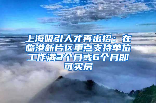 上海吸引人才再出招：在臨港新片區(qū)重點(diǎn)支持單位工作滿3個(gè)月或6個(gè)月即可買(mǎi)房