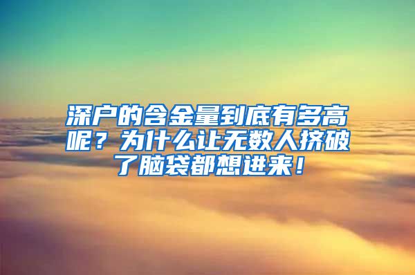 深戶的含金量到底有多高呢？為什么讓無數(shù)人擠破了腦袋都想進(jìn)來！