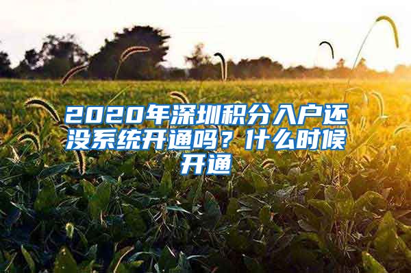 2020年深圳積分入戶還沒(méi)系統(tǒng)開(kāi)通嗎？什么時(shí)候開(kāi)通