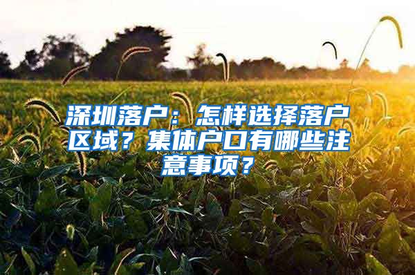 深圳落戶：怎樣選擇落戶區(qū)域？集體戶口有哪些注意事項(xiàng)？