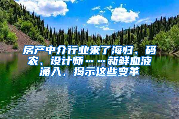 房產(chǎn)中介行業(yè)來了海歸、碼農(nóng)、設(shè)計師……新鮮血液涌入，揭示這些變革