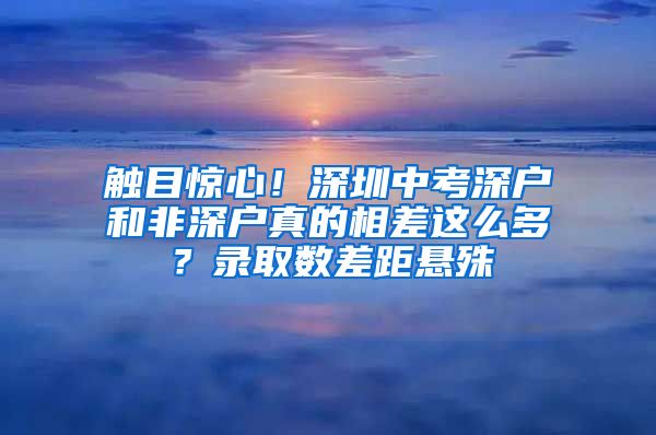 觸目驚心！深圳中考深戶和非深戶真的相差這么多？錄取數(shù)差距懸殊