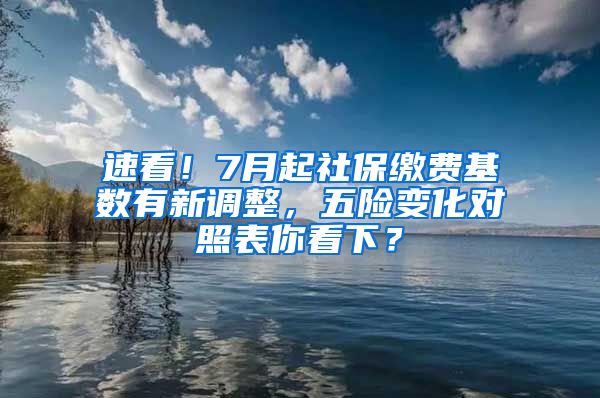 速看！7月起社保繳費基數(shù)有新調(diào)整，五險變化對照表你看下？