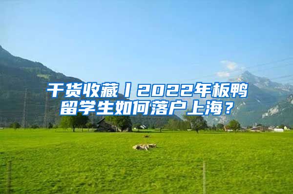 干貨收藏丨2022年板鴨留學(xué)生如何落戶上海？