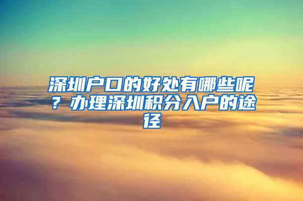 深圳戶口的好處有哪些呢？辦理深圳積分入戶的途徑