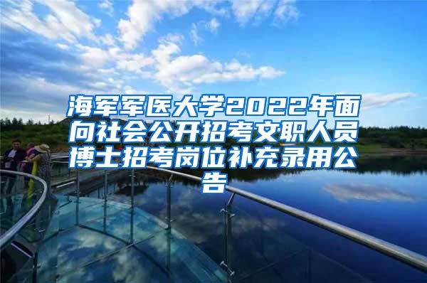 海軍軍醫(yī)大學(xué)2022年面向社會(huì)公開招考文職人員博士招考崗位補(bǔ)充錄用公告