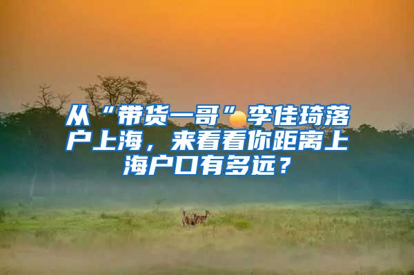 從“帶貨一哥”李佳琦落戶上海，來看看你距離上海戶口有多遠(yuǎn)？