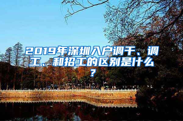 2019年深圳入戶調(diào)干、調(diào)工、和招工的區(qū)別是什么？