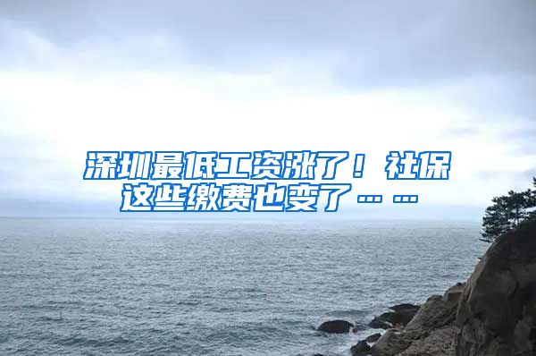 深圳最低工資漲了！社保這些繳費(fèi)也變了……