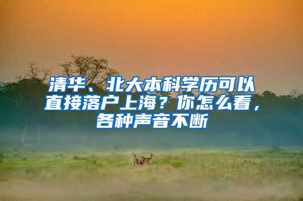 清華、北大本科學(xué)歷可以直接落戶上海？你怎么看，各種聲音不斷