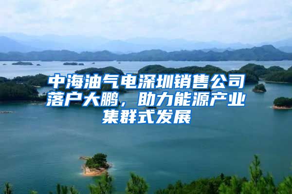 中海油氣電深圳銷售公司落戶大鵬，助力能源產(chǎn)業(yè)集群式發(fā)展