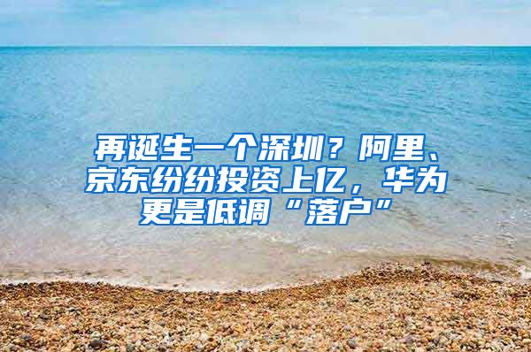 再誕生一個深圳？阿里、京東紛紛投資上億，華為更是低調(diào)“落戶”