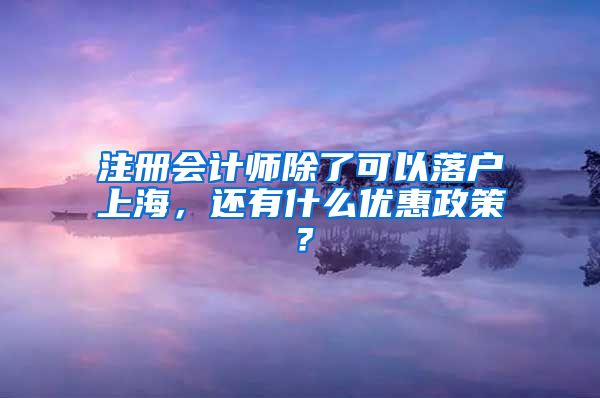 注冊(cè)會(huì)計(jì)師除了可以落戶上海，還有什么優(yōu)惠政策？