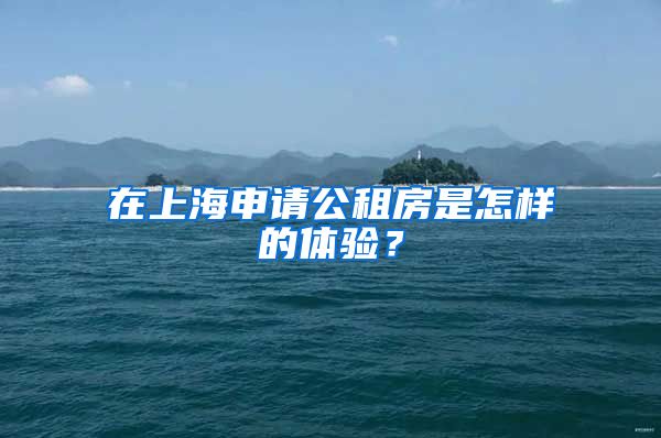 在上海申請公租房是怎樣的體驗？