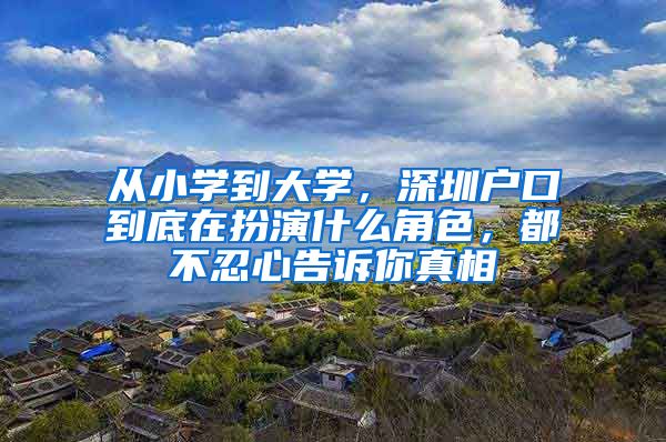 從小學(xué)到大學(xué)，深圳戶口到底在扮演什么角色，都不忍心告訴你真相