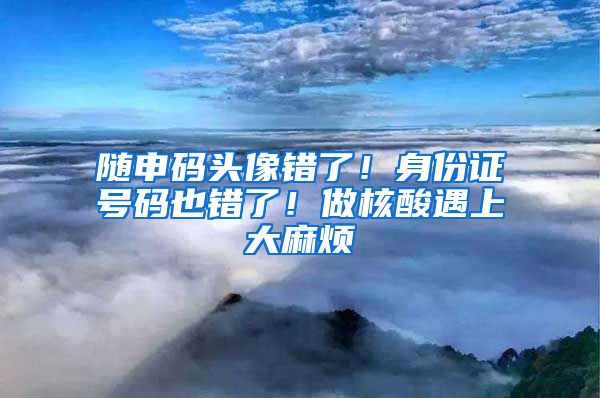 隨申碼頭像錯(cuò)了！身份證號(hào)碼也錯(cuò)了！做核酸遇上大麻煩