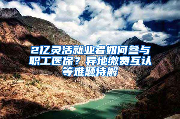 2億靈活就業(yè)者如何參與職工醫(yī)保？異地繳費互認等難題待解