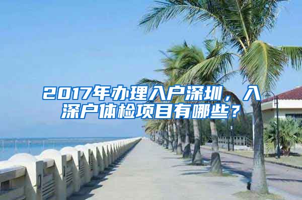 2017年辦理入戶深圳，入深戶體檢項目有哪些？