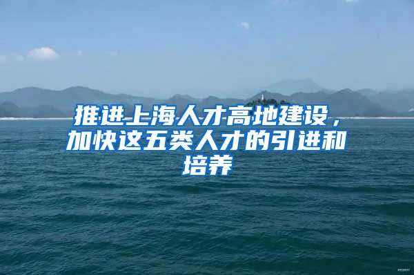 推進(jìn)上海人才高地建設(shè)，加快這五類人才的引進(jìn)和培養(yǎng)