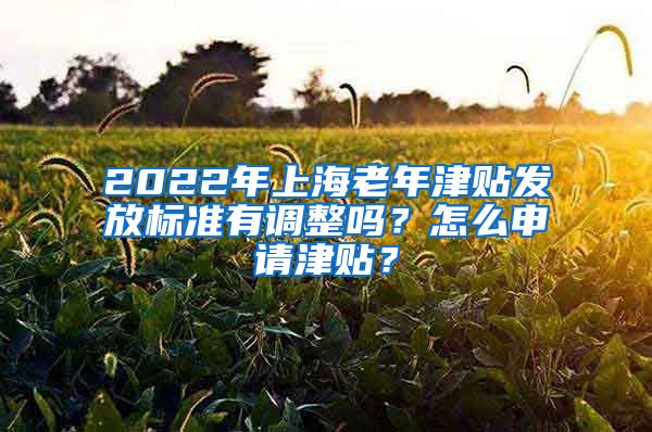 2022年上海老年津貼發(fā)放標(biāo)準(zhǔn)有調(diào)整嗎？怎么申請津貼？